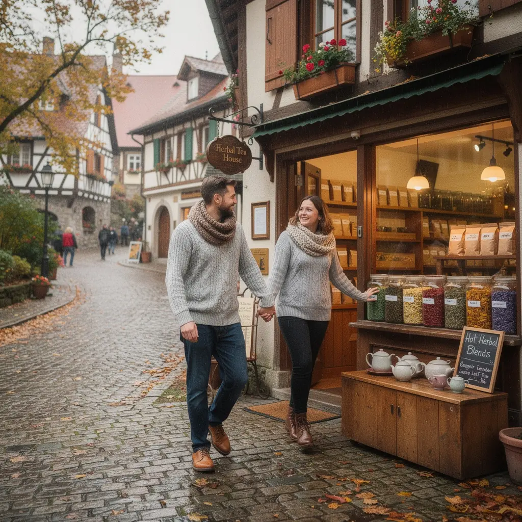 Detailný záber na čajník vyrobený z hliny, naplnený čerstvou bylinkovou zmesou