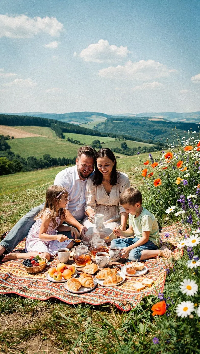 Zelené bylinky a sušené kvety usporiadané na bielom tanieri, pripravené na čaj