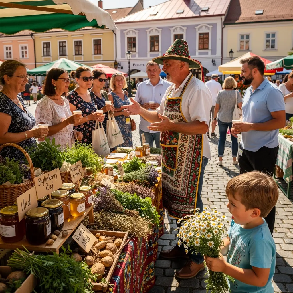 Kolekcia rôznych druhov slovenských bylinkových čajov v sklenenej nádobe